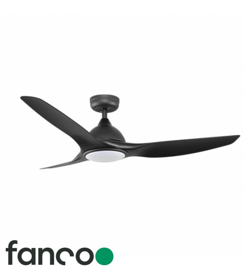 Fanco Horizon 2, 52" DC LED Ceiling Fan with Smart Remote Control in Black
